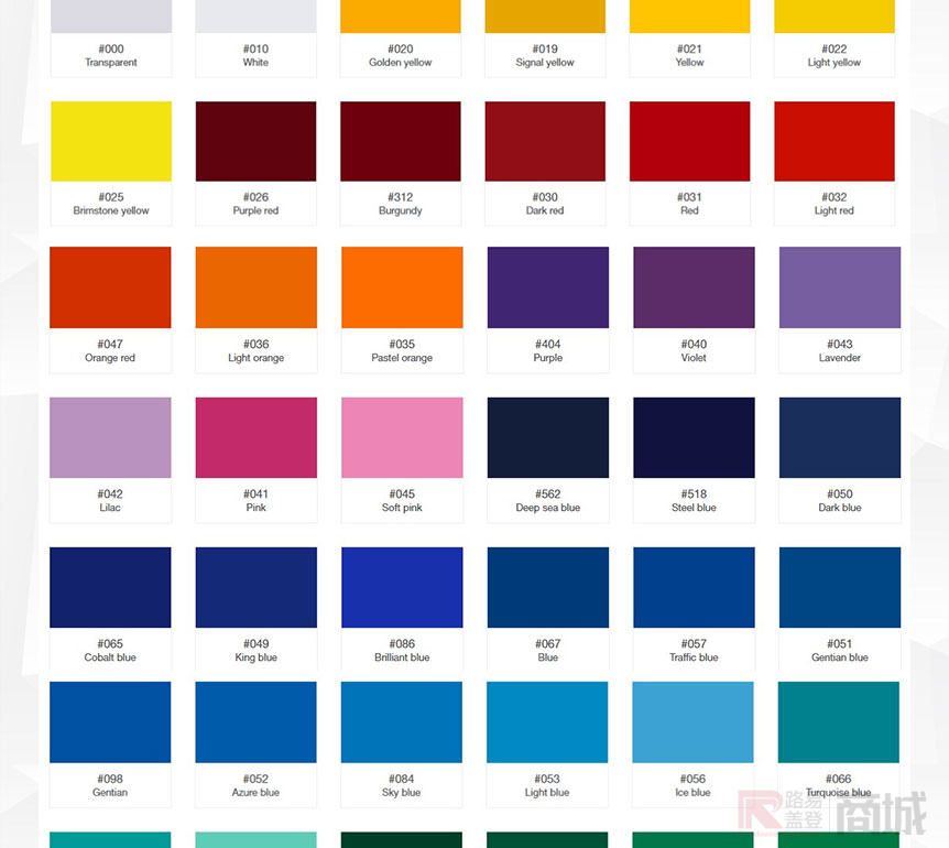 brimstone yellow dark red light red 035 043 orange red pastel