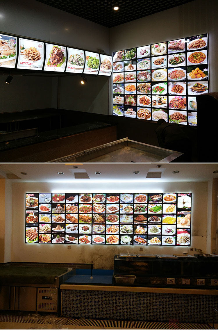 铝合金单面超薄磁吸灯箱室内点餐黑框灯箱led单面发光商业广告灯箱