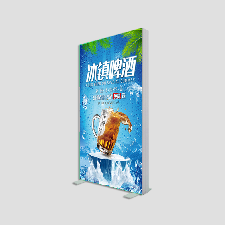 户外双面立式落地uv软膜8cm卡布灯箱