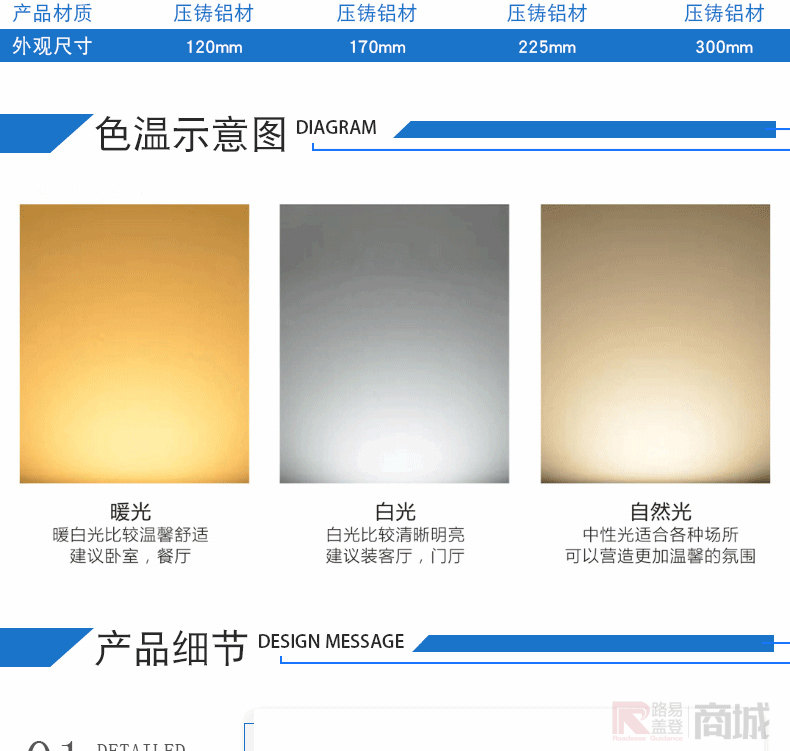 白光自然光暖白光比较温馨舒适白光比较清晰明亮中性光适合各种场所