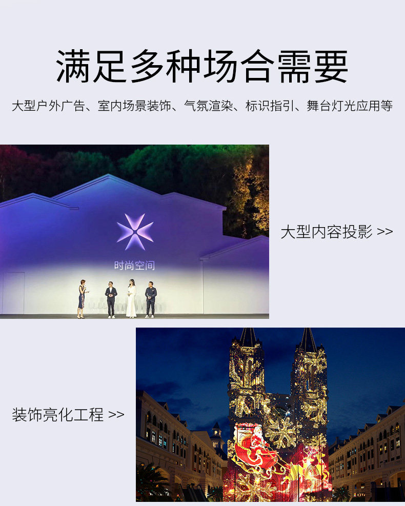 防水旋转大功率楼体外墙亮化投影灯